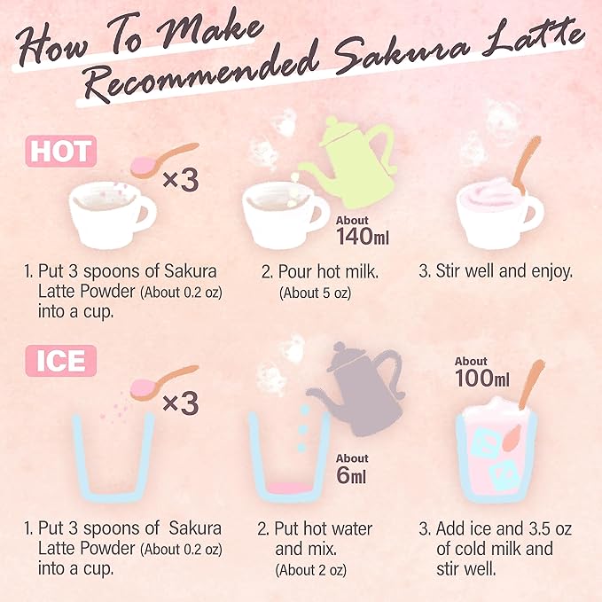 Sakura Latte Powder 100g – Cherry Blossom Drink & Baking Ingredient | Made in Japan