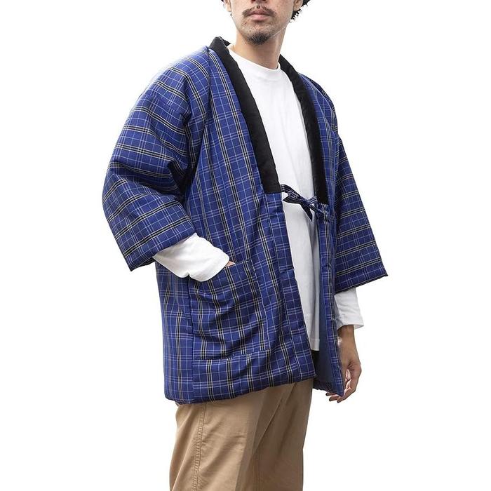 Wata no Sato Men’s Kurume Hanten – Handmade in Japan | Short Winter Coat | Cotton-Filled Traditional Jacket