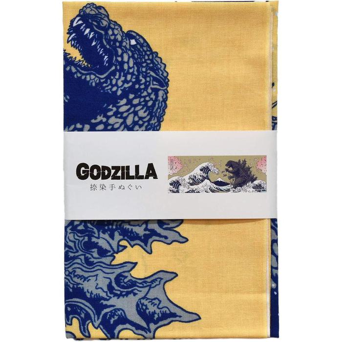 Fourcourt Godzilla Print Tenugui Towel – Mount Fuji & Cherry Blossom Design