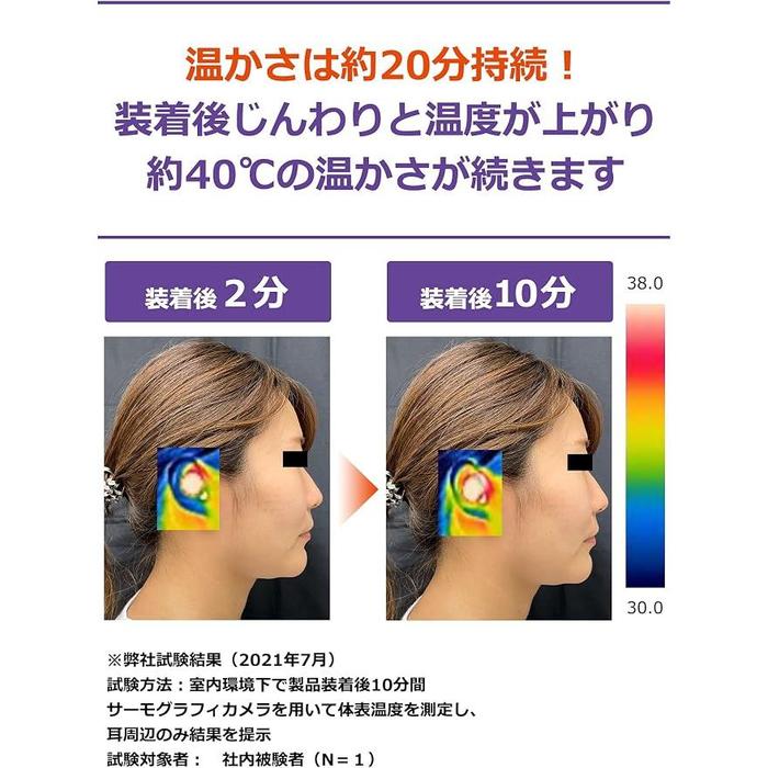 Kobayashi Pharmaceutical Nightmin Ear Warming Relaxation Set for Sleep – 5 Pairs of Heating Elements