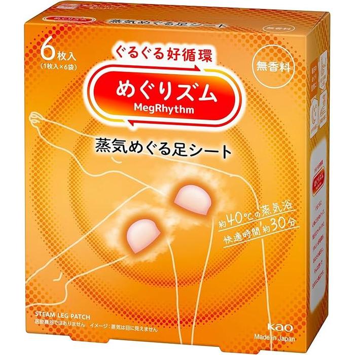 KAO MegRhythm – Hot Compresses for Sore Legs and Feet, 6 pieces