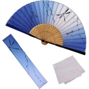 Osaka Choseido Fan Set – Stylish Sensu with Dragonfly Design, Case, and Handkerchief (COLOR CHOOSE)