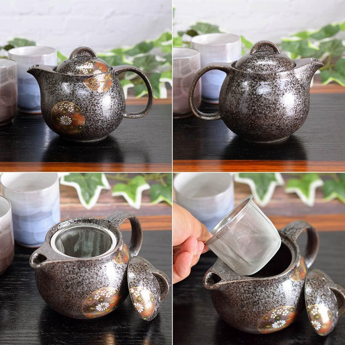 Elegant Kutani-yaki Teapot with Gold Floral Pattern 380 ml