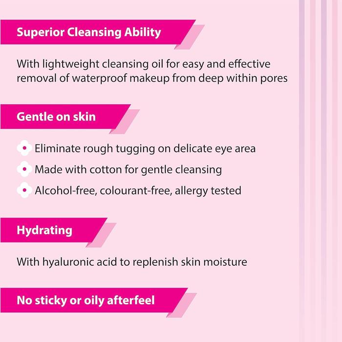 Bioré Moisturizing Cleansing Cotton Wipes – Japanese Makeup Remover Sheets 44 Sheets (Non Alcohol)