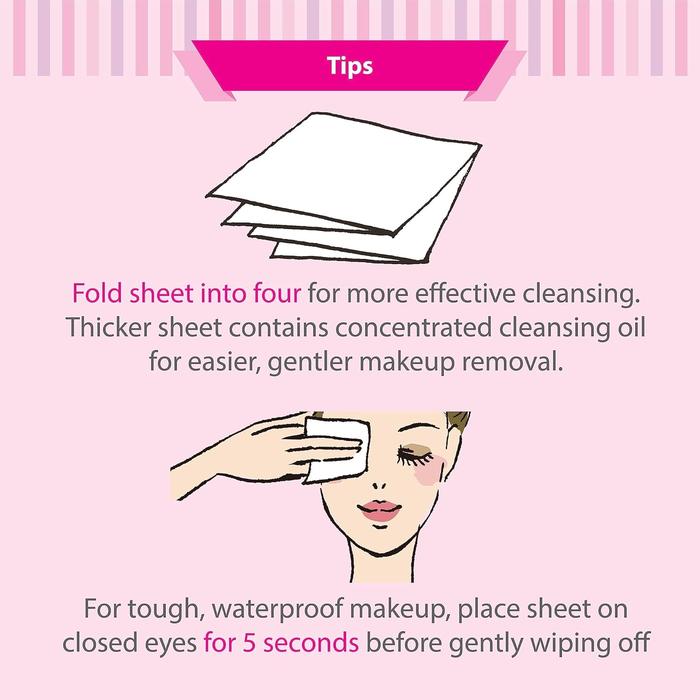 Bioré Moisturizing Cleansing Cotton Wipes – Japanese Makeup Remover Sheets 44 Sheets (Non Alcohol)