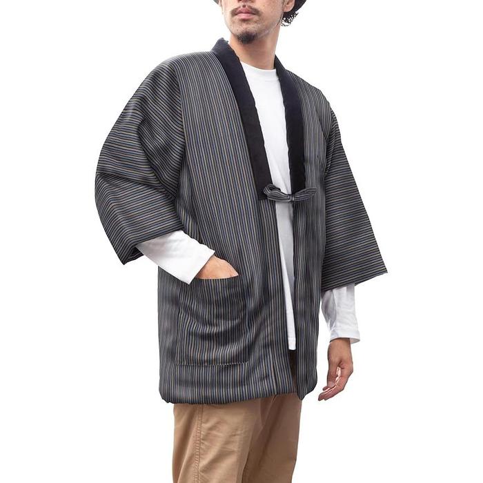 Wata no Sato Men’s Kurume Hanten – Handmade in Japan | Short Winter Coat | Cotton-Filled Traditional Jacket