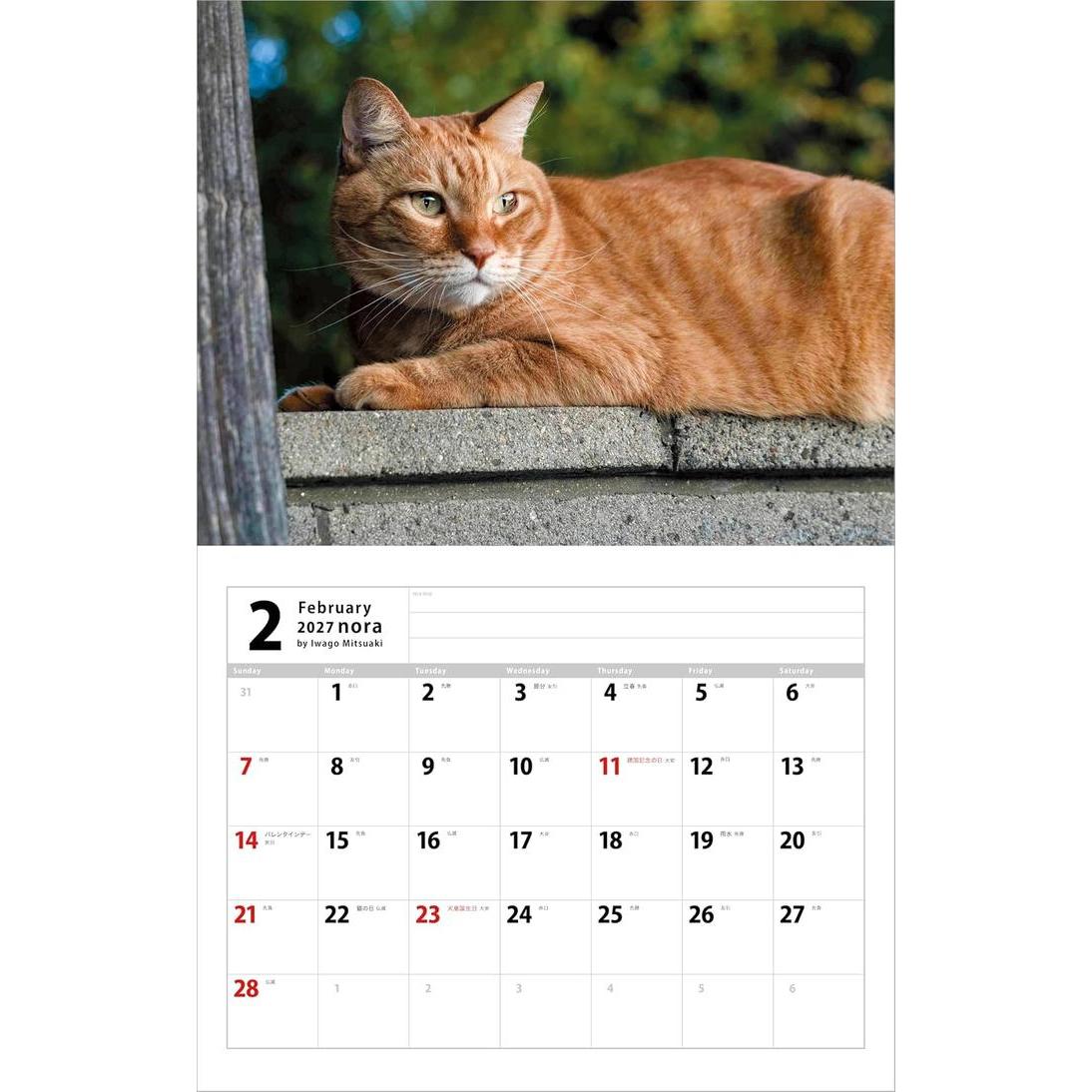 Mitsuaki Iwago 2027 Nora – Streunende Katzen Japans Wandkalender [Japanische Ausgabe]
