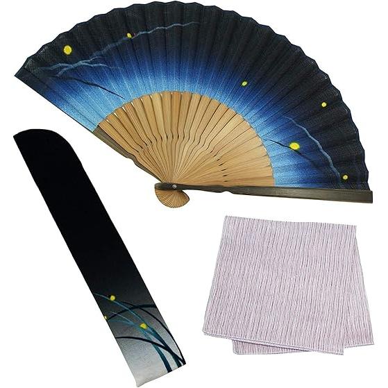 Osaka Choseido Fan Set – Elegant Fan with Case and Handkerchief