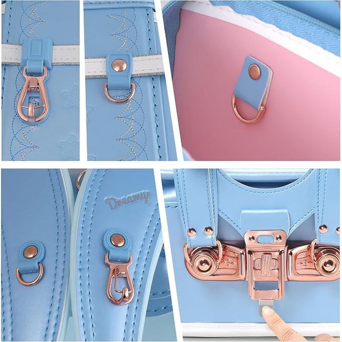 Mochila Escolar Randoseru Coulomb Unicorn Japonesa para Niñas – Acabado Perla, Compatible con A4