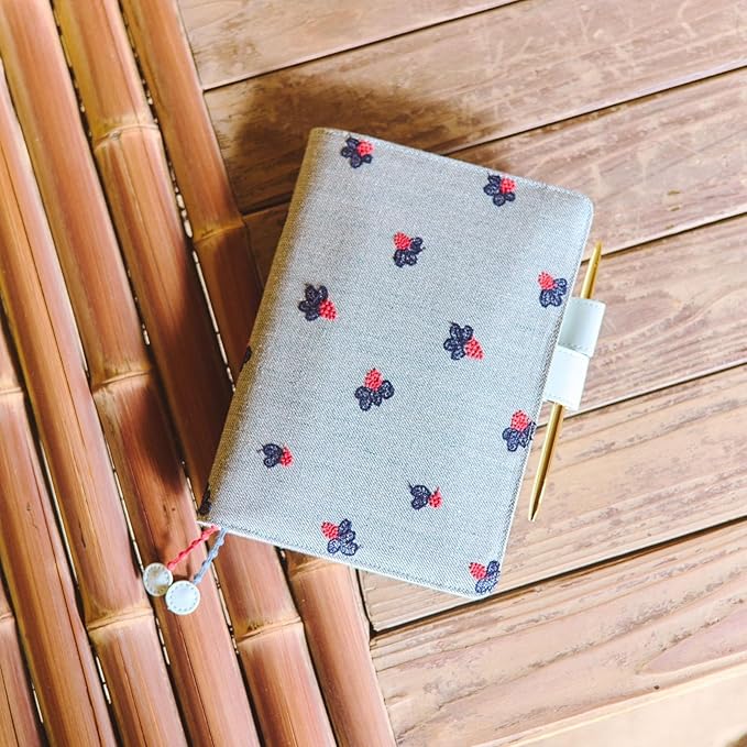 Hobonichi Techo 2026 Cousin (A5) Notebook Cover – Mina Perhonen “Light Berry”