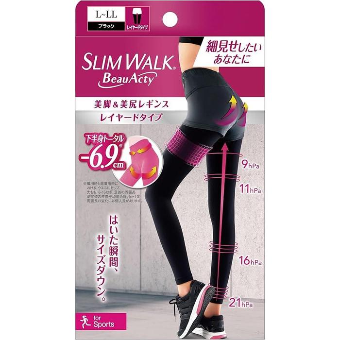 Slim Walk View Beauty Legs & Beautiful Butt Compression Leggings – Black (S–M, M–L, L–XL)