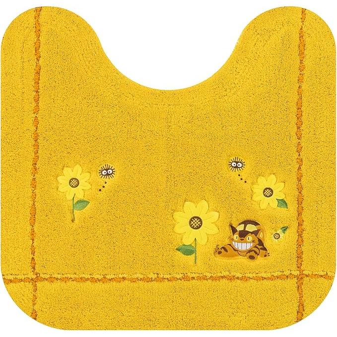 My Neighbor Totoro Catbus Toilet Mat – Antibacterial Acrylic, Non-Slip, Ghibli Bathroom Collection (Yellow, 58 × 60 cm)