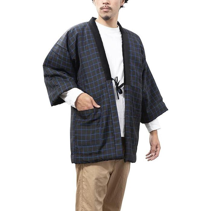 Wata no Sato Men’s Kurume Hanten – Handmade in Japan | Short Winter Coat | Cotton-Filled Traditional Jacket