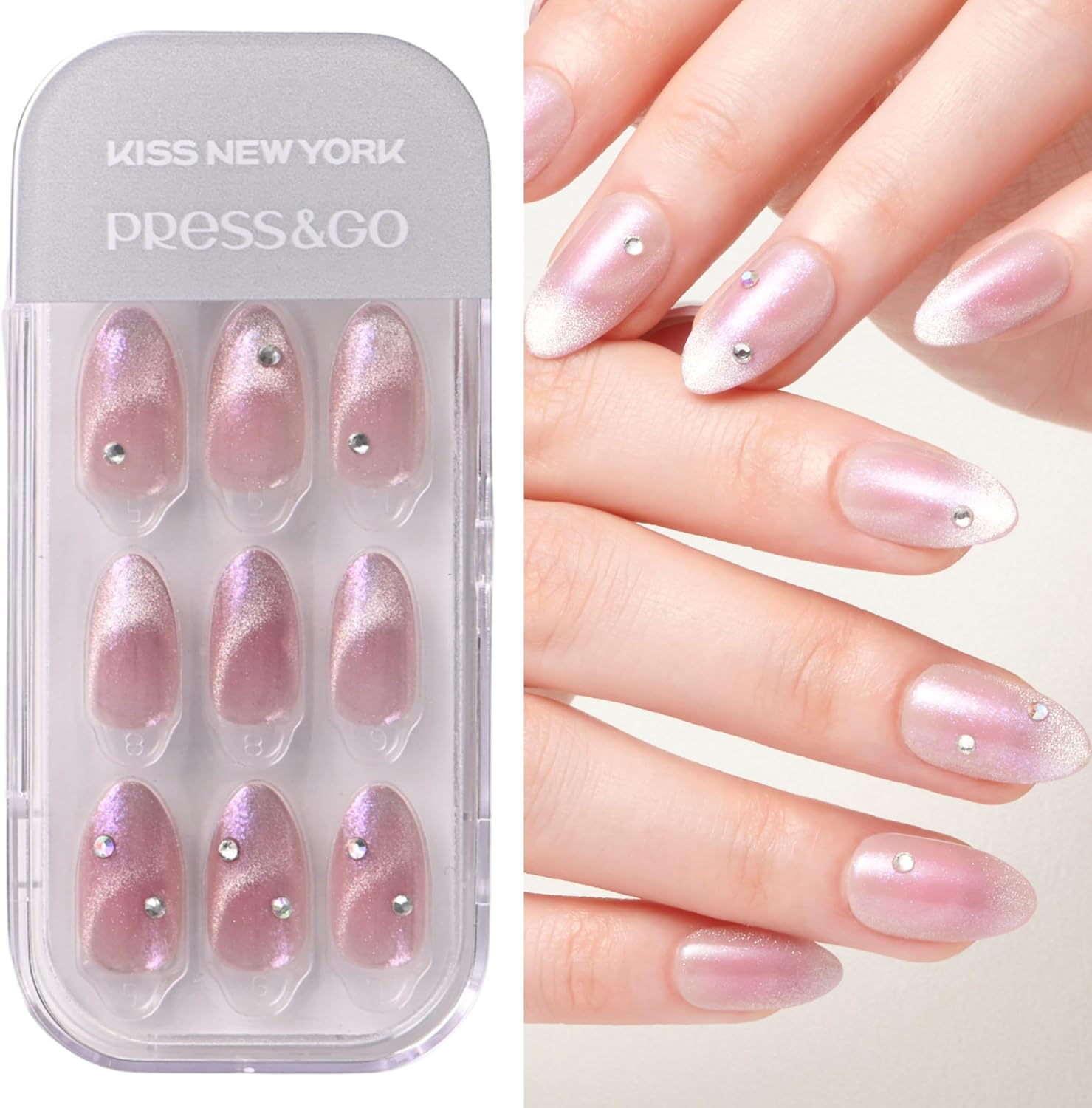 Kiss New York Official Store, 30 Pieces Nail Tips, Easy to Apply, One-Touch Installation, Press & Go Elegant (MPG)