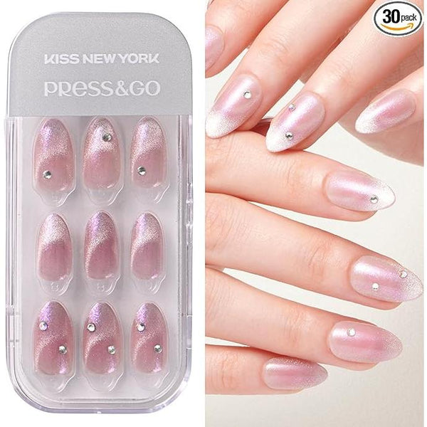 Kiss New York Official Store, 30 Pieces Nail Tips, Easy to Apply, One-Touch Installation, Press & Go Elegant (MPG)