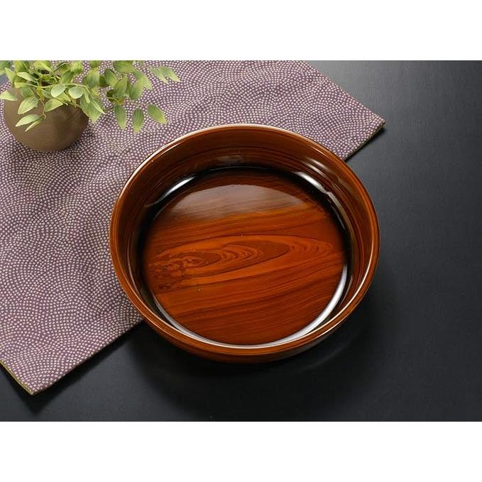 TATSU-CRAFT Pastry Bowl Heathered 24cm No Lid | Japanese Kishu Lacquerware Candy & Cookie Dish