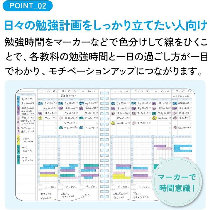 Kokuyo Campus Time Log Study Planner – A5 / B5 Soft Ring Study Notebook