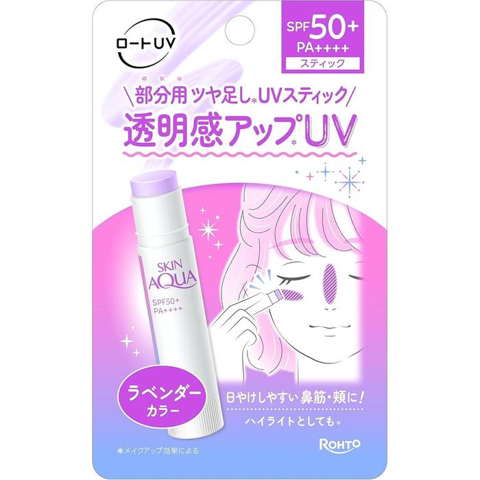 SKIN AQUA Tone Up UV Stick Lavender SPF 50+ PA++++ – New Sensation Highlight Stick, Portable UV Protection [With Alcohol]