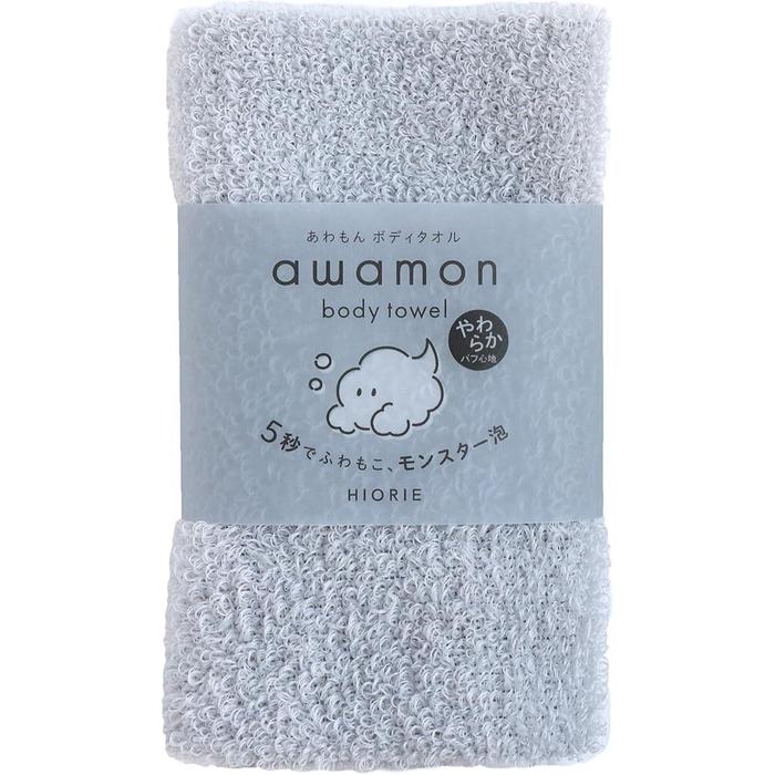 Hiorie Awamon Body Towel – Ultra Soft, Rich Foam, Quick Dry, 1 Piece