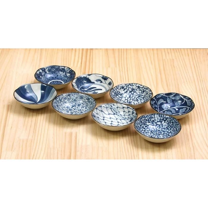 Bloom Mino Ware Sometsuke Small Bowl Set (8 pcs) – Hand-Painted