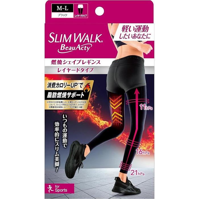 Slim Walk Beau Acty Burning Shape Sports Leggings – Black (S–M / M–L)