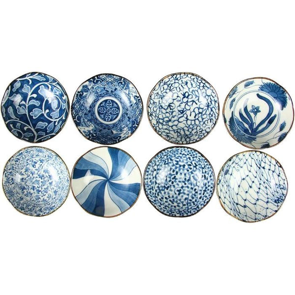 Bloom Mino Ware Sometsuke Small Bowl Set (8 pcs) – Hand-Painted