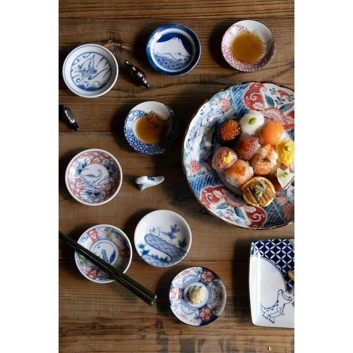 Awasaka “Edokko Dinosaur” Ryōen Dragon Large Plate – 23 cm Japanese Ceramic