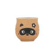 Yunomi mug with a Tanuki motif, Female version, Mino ceramics