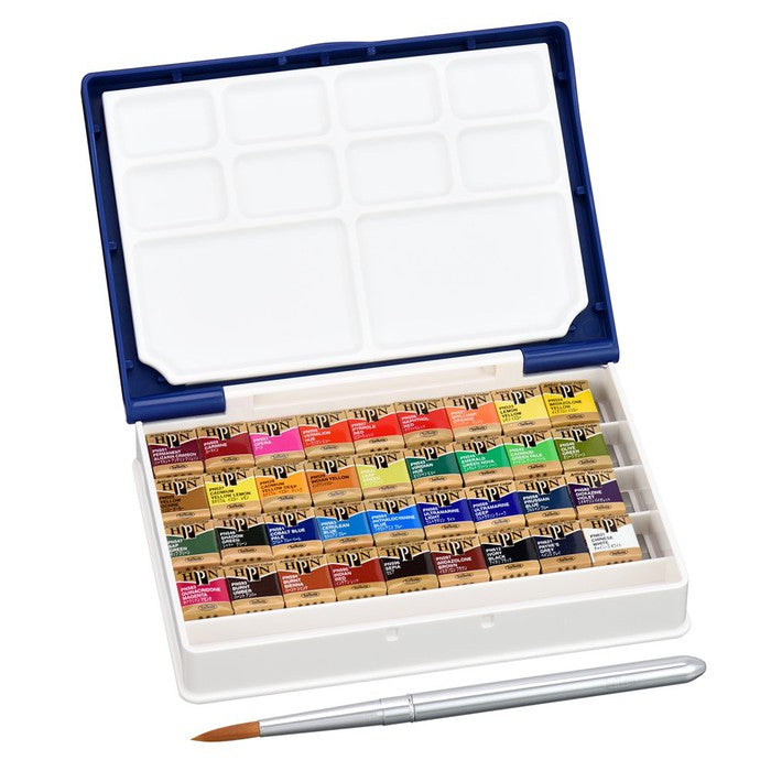 Pancolor PN698 Watercolor Set – 36 Colors Palmbox Plus with Mini Easel & Brush