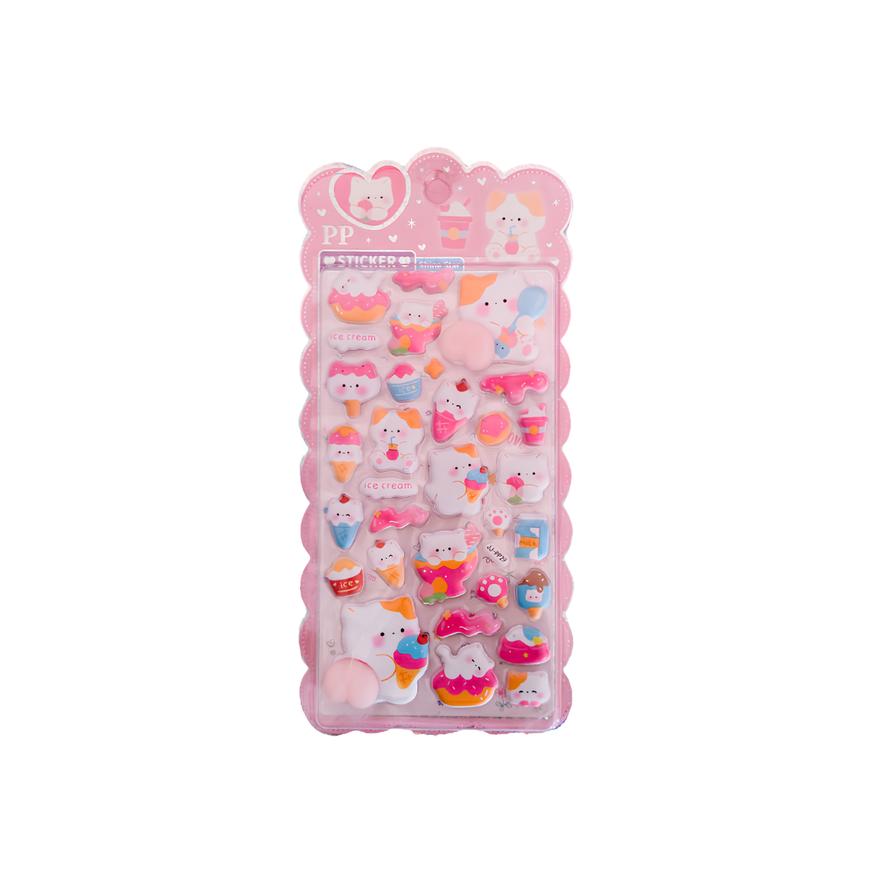 3D Puffy Animal Stickers – 1 Sheet (8 Designs Available)