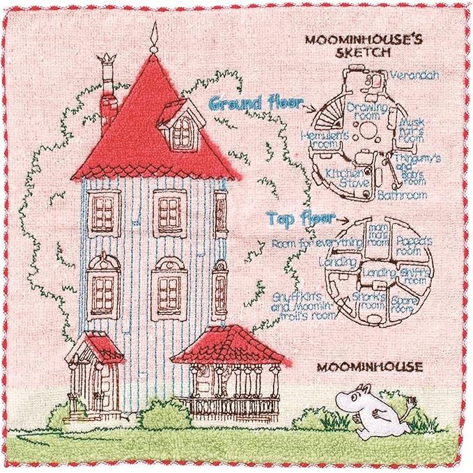 Marushin MOOMIN Mini Hand Towel Cotton 100% 25×25cm – Pocket Size (Part 3)