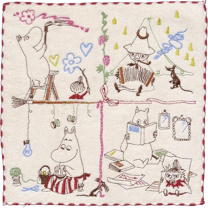 Marushin MOOMIN Mini Hand Towel Cotton 100% 25×25cm – Pocket Size (Part 3)