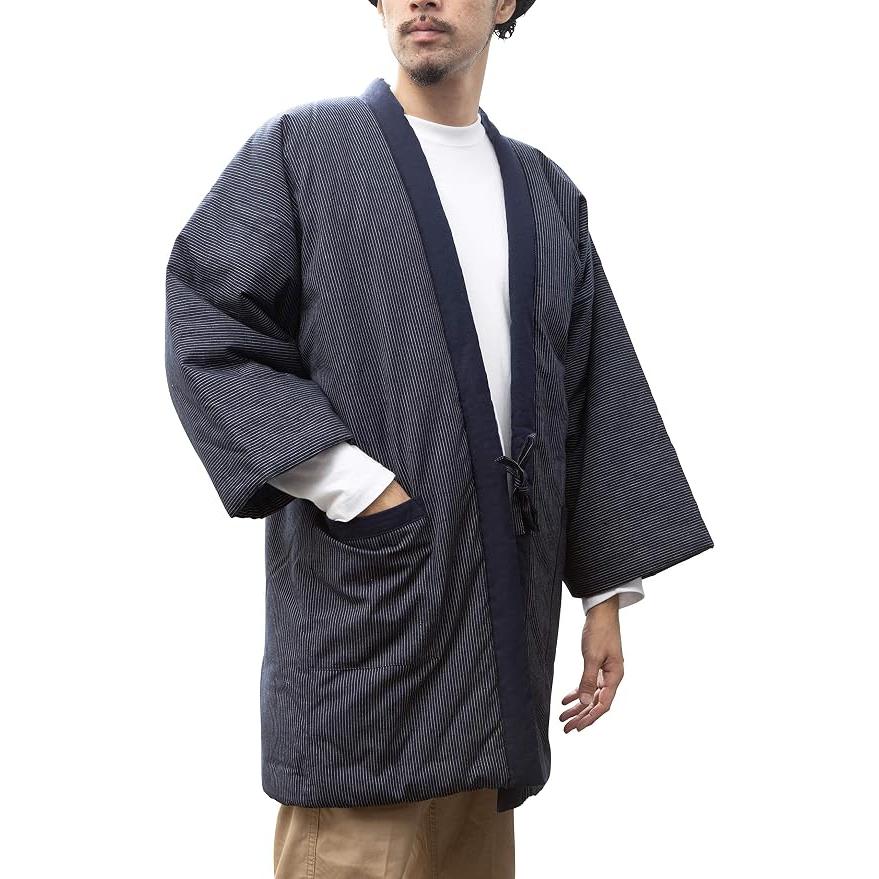 WATANOSATO Kurume Pongee Hanten Jacket for Men – Oversized XL