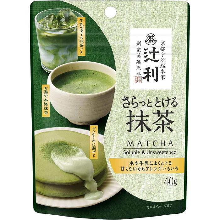 Tsujiri Saratto Tokeru Instant Matcha – 40g, Premium Japanese Matcha Powder
