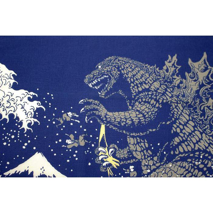 Fourcourt Godzilla Print Tenugui Towel – Mount Fuji Design (Navy)