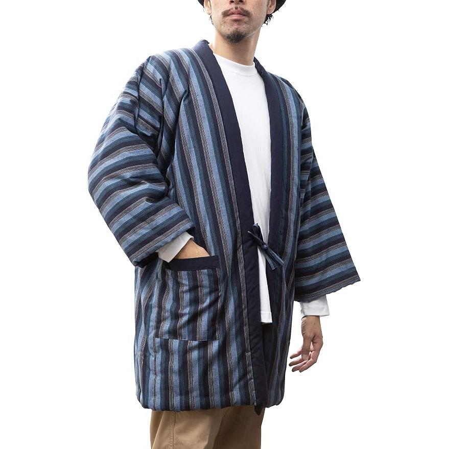 WATANOSATO Kurume Pongee Hanten Jacket for Men – Oversized XL