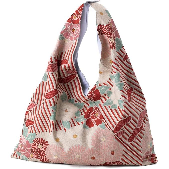 Japanese Furoshiki Bag (Higashi Bukuro/Retro Flower) – 100% Cotton Eco-Friendly Tote (COLOR CHOOSE)