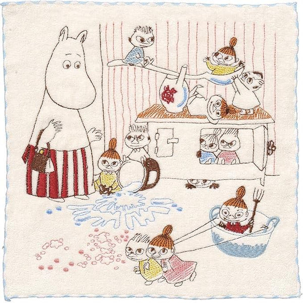 Marushin MOOMIN Handkerchief – “Little mischief” – Organic Cotton – Fully Embroidered