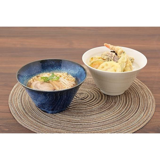 Marusankondo Mino Ware Uchi Ramen Noodle Bowl (2-Color Set – Navy & Ivory)