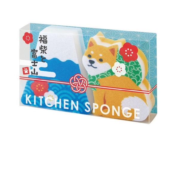 Shiba Inu and Fuji kitchen sponge set