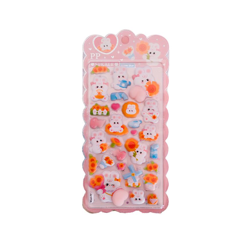 3D Puffy Animal Stickers – 1 Sheet (8 Designs Available)