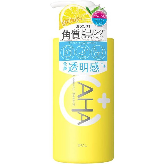 AHA Cleansing Research Body Peel Soap C - Exfoliating and Cleansing Body Wash for Radiant, Smooth Skin, 480ml [Alcohol-free]