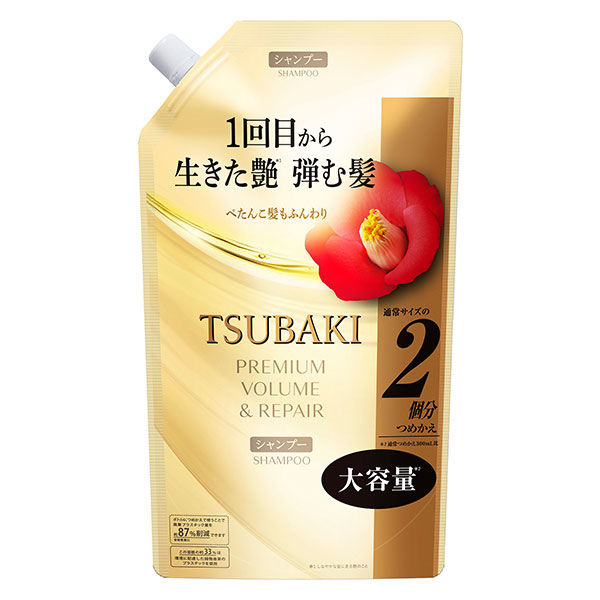 [REFILL] TSUBAKI PREMIUM VOLUME&REPAIR - Regenerating hair shampoo with Tsubaki oil 600ml [Alcohol-free]