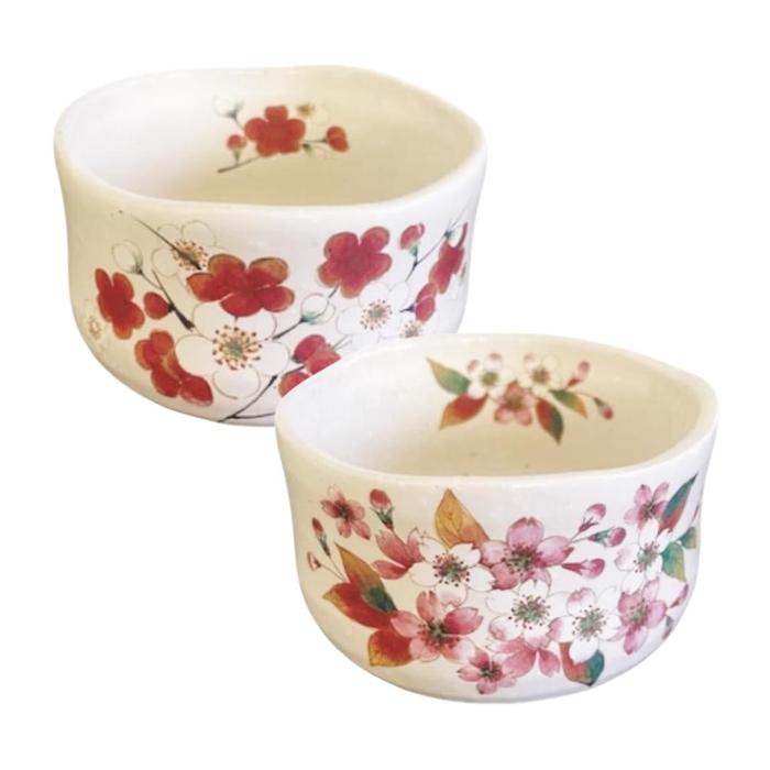 Ale-net Kohiki Umeno Point Bowl (9.3 × 6.5 cm), Mino Ware, Made in Japan [Available in Red & Pink]