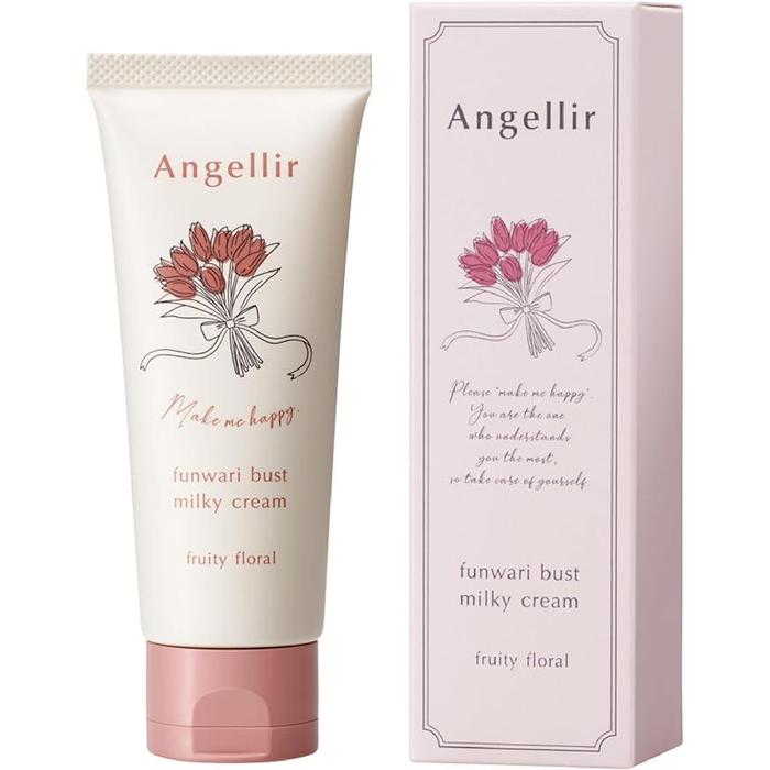 Angellir Fluffy Bust Milky Cream 60g – Pueraria, Volufiline, Placenta | Moisturizing Bust Cream with Fruity Floral Scent [Alcohol-free]