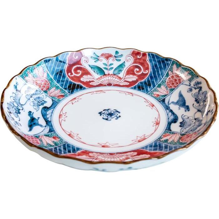 Awasaka “Edokko Dinosaur” Ryōen Dragon Large Plate – 23 cm Japanese Ceramic