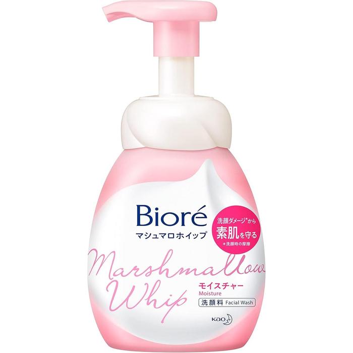 Biore Marshmallow Whip Moisture Foam Face Wash – Gentle Hydration for Dry Skin, 150ml [Alcohol-free]