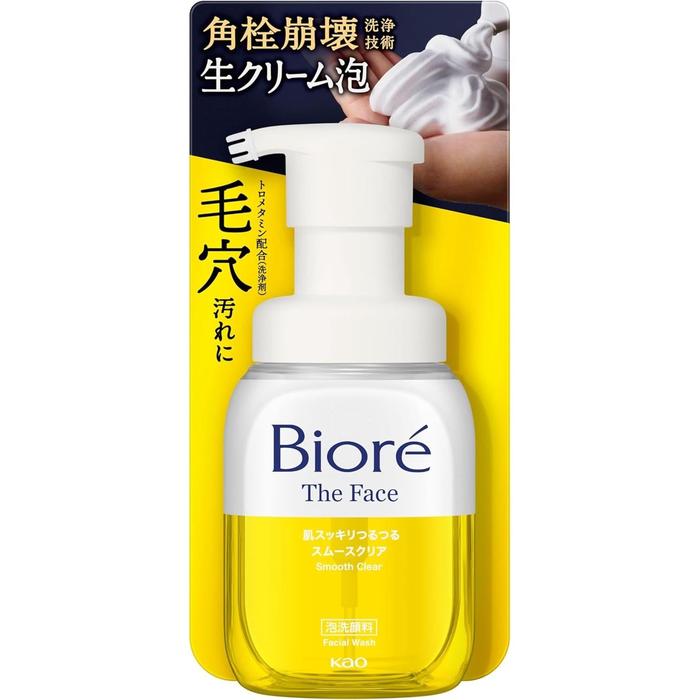 Bioré The Face Smooth Clear Foaming Cleanser – For Normal Skin, Amino Acid Cleansers & Glycerin, 200ml [Alcohol-free]