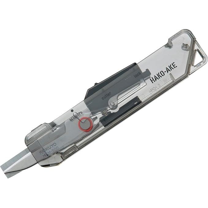 KOKUYO Hacoake 2-Way Portable Scissors & Box Cutter – Transparent Mechanism | 4 Colors