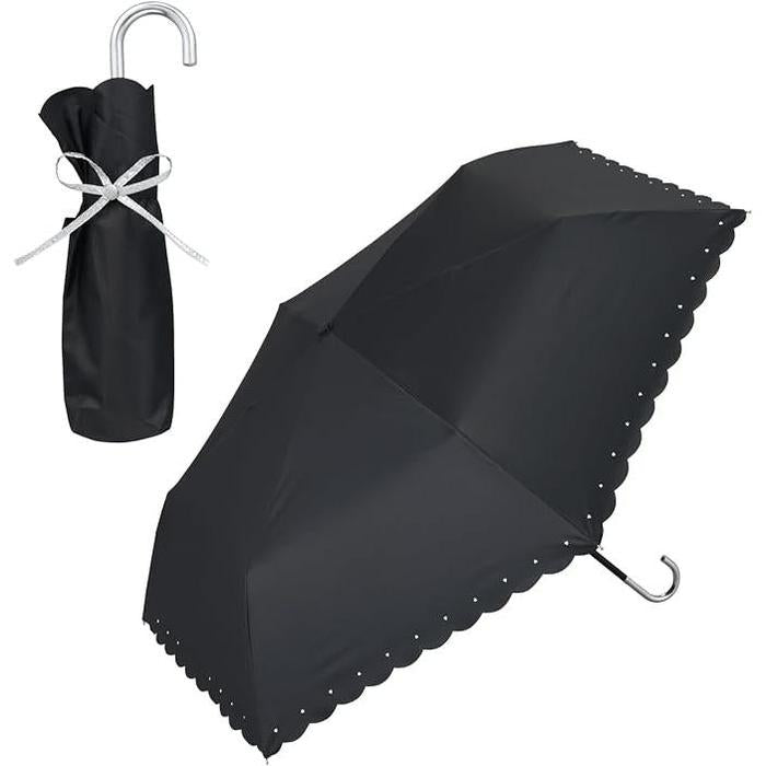 Wpc. Shading Silver Ribbon Heart Mini Folding Parasol – 100% UV Cut, Rain or Shine
